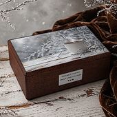 Drewniana urna kremacyjna dla dorosłych z motywem kawy urna z litego drewna