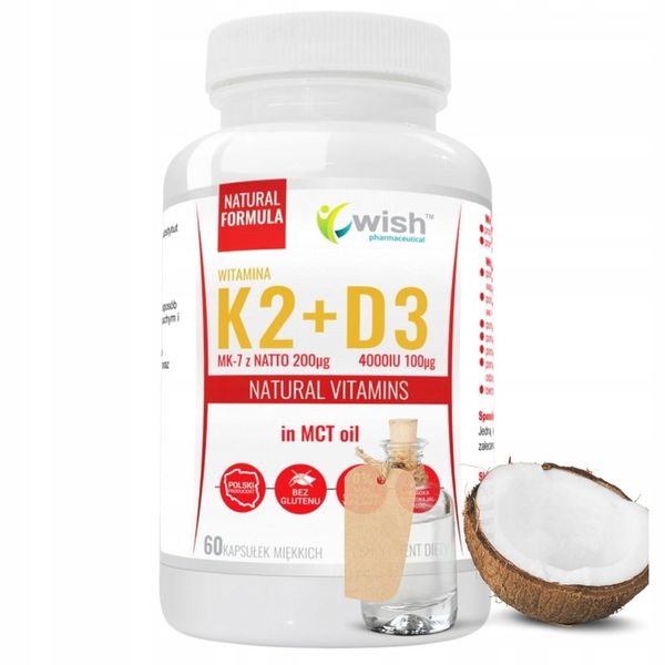 WITAMINA K2 MK7 200mg natto + D3 4000IU MCT 60KAPS zdjęcie 7