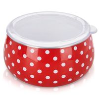 Miska Emaliowana z Pokrywką do Przechowywania Podawania Żywności Dań 600 ml