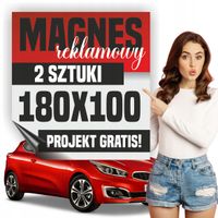 Reklama magnetyczna magnes reklamowy na auto firmowe 180x100 cm - 2 szt