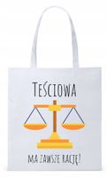 Dla Teściowej Mamy Prezent Torba Eco Biała Shopper Z Nadrukiem Ze Zdjęciem