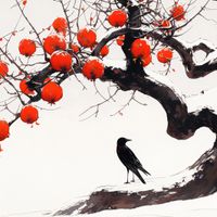 Plakat 100x100cm Kruk przy Drzewie