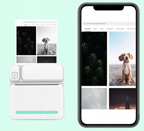 MINI DRUKARKA TERMICZNA DO ZDJĘĆ NOTATEK ETYKIET + 13 ROLEK GRATIS NAKLEJKI na Arena.pl