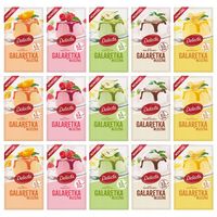 Galaretka mleczna Delecta banan, gruszka, morela, malina, śmietanka