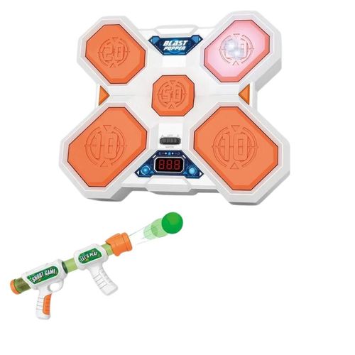 Gra Zręcznościowa Strzelanie Do Celu Tarcza Led Kulki +1 Pistolet Zabawkowy na Arena.pl