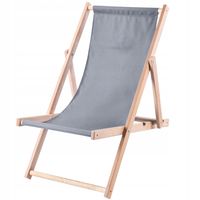 Leżak Ogrodowy Fotel Plażowy Składany Drewniany