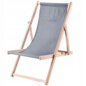 Leżak Ogrodowy Fotel Plażowy Składany Drewniany