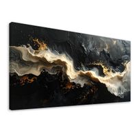 Obraz do salonu sypialni biura, Abstrakcja fale linie czarny