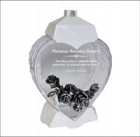 EKSKLUZYWNY ZNICZ SERCE biały personalizowany GRAWER na rocznicę śmierci