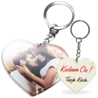 Breloczek Serce Twoje Zdjęcie Imię Kluczy Prezent