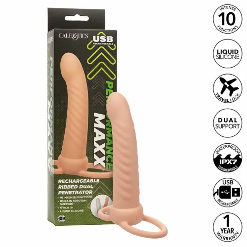 calexotics maxx ribbed dual system silikonowy, 10 trybow, wodoodporny na Arena.pl