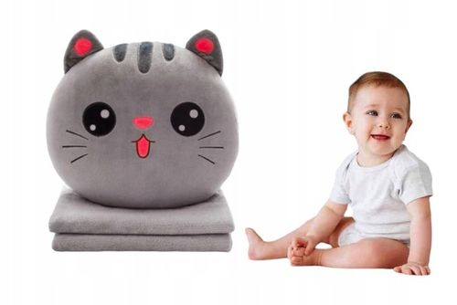 MASKOTKA PODUSZKA KOC OGRZEWACZ DO RĄK KOT PODUSZKA Z KOCEM 4w1 na Arena.pl