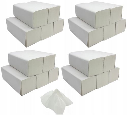 BIAŁE RĘCZNIKI PAPIEROWE SKŁADANE 100% CELULOZA na Arena.pl