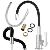 Bateria Kuchenna Zlewozmywakowa Stojąca Obrotowa Wylewka Elastyczna Giętka