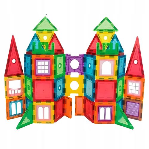 Klocki magnetyczne duże konstrukcyjne 3D zestaw 212 elementów Magnetic -S- na Arena.pl