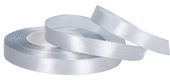 WSTĄŻKA TASIEMKA SATYNOWA SREBRNA 12MM 32M