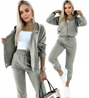 DRES damski KOMPLET DRESOWY rozpinana bluza kaptur + spodnie 42 44