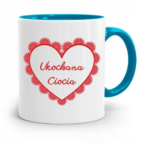 Kubek Błękitny Prezent Dla Cioci Ukochana Ciocia Z Nadrukiem Ze Zdjęciem na Arena.pl