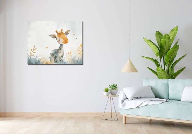 Obraz 90x70cm Mała Żyrafka zdjęcie 2
