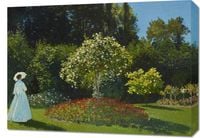 Obraz 70x50cm Lady in the Garden, Monet Vintage do Salonu