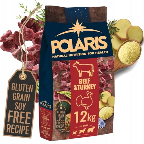 SUCHA KARMA DLA PSA POLARIS ADULT BEZ ZBÓŻ WOŁOWINA INDYK 12KG ŚWIEŻE MIĘSO na Arena.pl