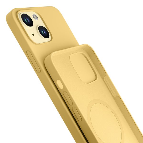 apple iphone 15 - 3mk hardy silicone magcase yellow zdjęcie 5