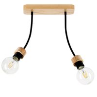 Loftowa lampa sufitowa ALLUMER FLEX 5414274 metalowa peszle czarne drewno