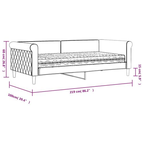 Sofa z materacem do spania, czarna, 90x190 cm, aksamit na Arena.pl