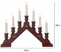 Świecznik adwentowy drewniany czerwony SARA