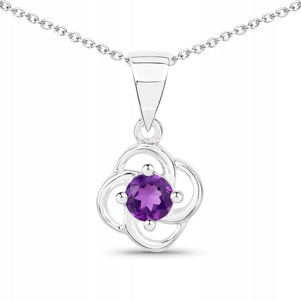 SREBRNY WISIOREK NATURALNY AMETYST zdjęcie 1