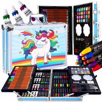 ZESTAW DO MALOWANIA DLA DZIECI Dziewczynek Plastyczny WALIZKA 169 EL KREDKI