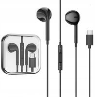 Słuchawki USB C douszne stereo mikrofon do telefonu mp4 tabletu Czarne