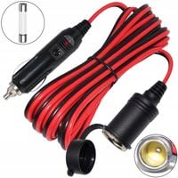 Przedłużacz gniazda zapalniczki 400 cm. MOCNY 15A Wtyk Gniazdo 16 AWG Miedź