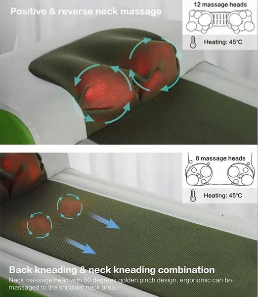 Materac masujący mata masująca Shiatsu grzanie pas podczerwień Gateway zdjęcie 13
