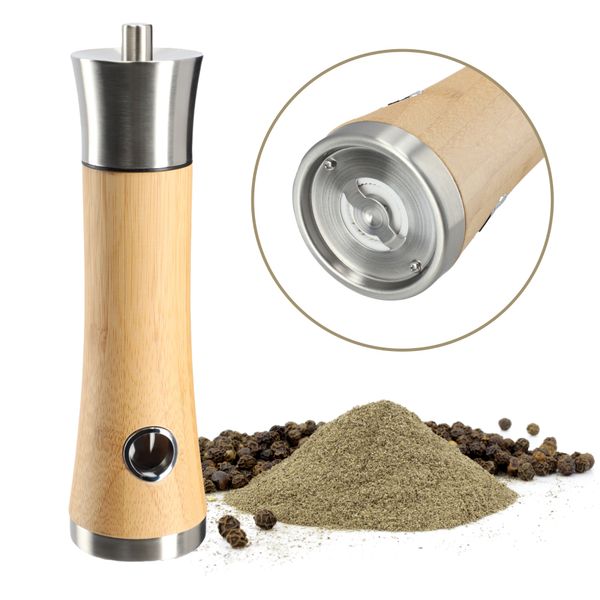 Młynek Do Pieprzu I Soli Przypraw Ręczny Drewniany zdjęcie 4