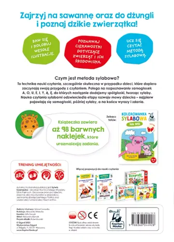 Kapitan Nauka. Kolorowanka Sylabowa. Dzikie Zwierzęta na Arena.pl