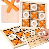 Gra kółko i krzyżyk drewniana klasyczna mała podróżna