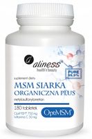 Aliness Opti MSM NAJCZYSTSZA SIARKA ORGANICZNA WIT.C STAWY CHRZĄSTKA 180tab