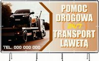 BANER REKLAMOWY 300x150cm projekt w cenie DUŻO WZORÓW POMOC DROGOWA