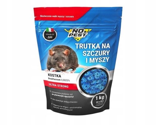TRUTKA NA SZCZURY I MYSZY NO PEST BRODIFAKUM 1KG KOSTKA ULTRA MOCNA na Arena.pl