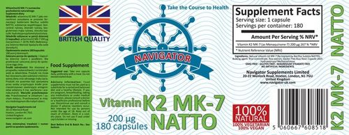 Witamina K2 MK7 NATTO 200μg 180kaps Vegan na Arena.pl
