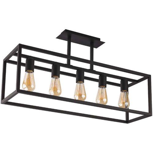 Industrialna LAMPA sufitowa CRATE 9047 Nowodvorski 5-punktowa OPRAWA prostokątny plafon klatka retro czarna na Arena.pl