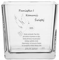 Wazon z grawerem PREZENT pamiątka 1 Komunia Święta