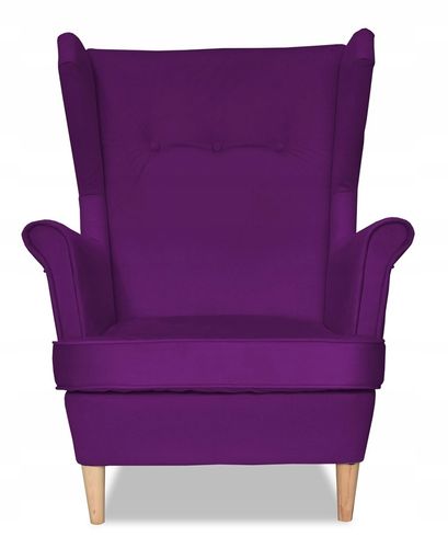 Fotel uszak ARI skandynawski  ŚLIWKOWY fiolet fioletowy na Arena.pl