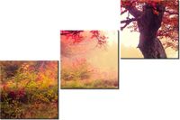 70 90CM OBRAZ 3 ELEM JESIENNY KRAJOBRAZ ŚCIENNY DRUK PŁÓTNO