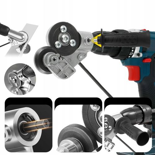 ADAPTER DO CIĘCIA BLACHY NA WIERTARKĘ WKRĘTARKĘ UNIWERSALNE NOŻYCE DO na Arena.pl