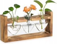 3X STOJAK DO ROZMNAŻANIA ROŚLIN DREWNIANY SZKLANE DONICZKI TERRARIUM WAZON