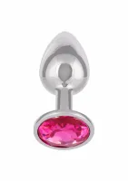 jewel small rose plug metalowy z kryształem, rozmiar s, srebrny
