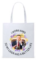 Prezydent Andrzej Duda Torba Eco Biała Shopper Z Nadrukiem Ze Zdjęciem