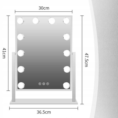 LUSTERKO KOSMETYCZNE HOLLYWOOD STOJĄCE LUSTRO DO MAKIJAŻU LED 12 na Arena.pl